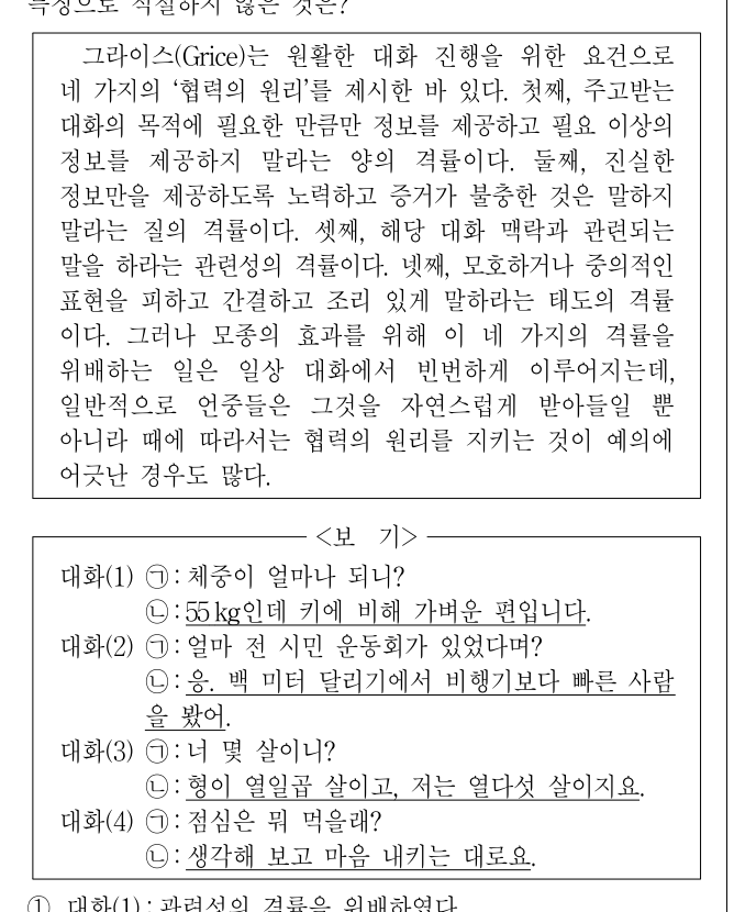 2016년 9급 공개경쟁채용시험 국어 10번 공식 문제지 도표 또는 그림