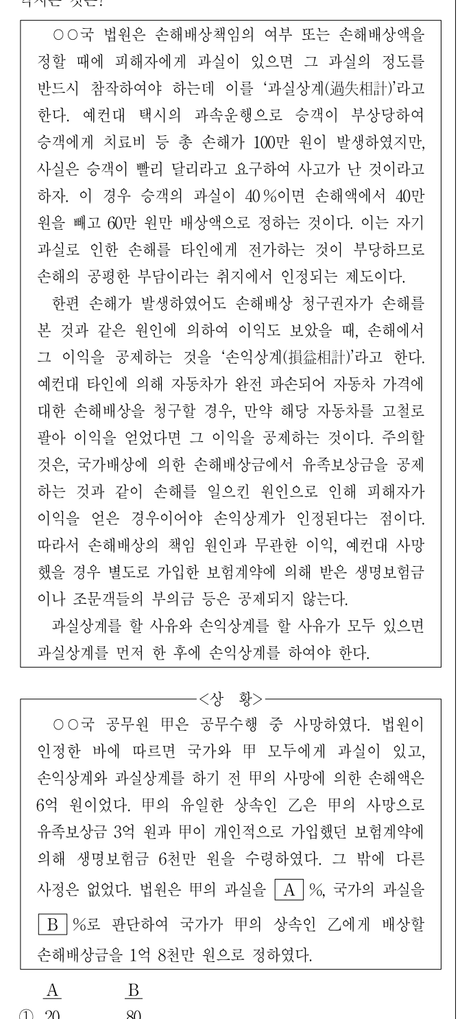 2016년 외교관후보자 선발시험 상황판단영역 27번 공식 문제지 도표 또는 그림