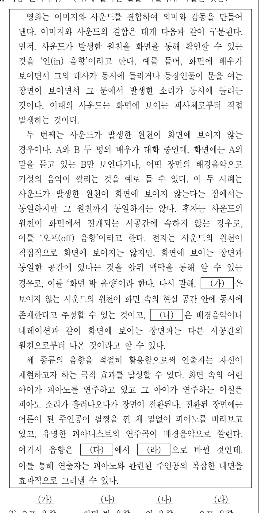 2023년 외교관후보자 선발시험 언어논리영역 9번 공식 문제지 도표 또는 그림
