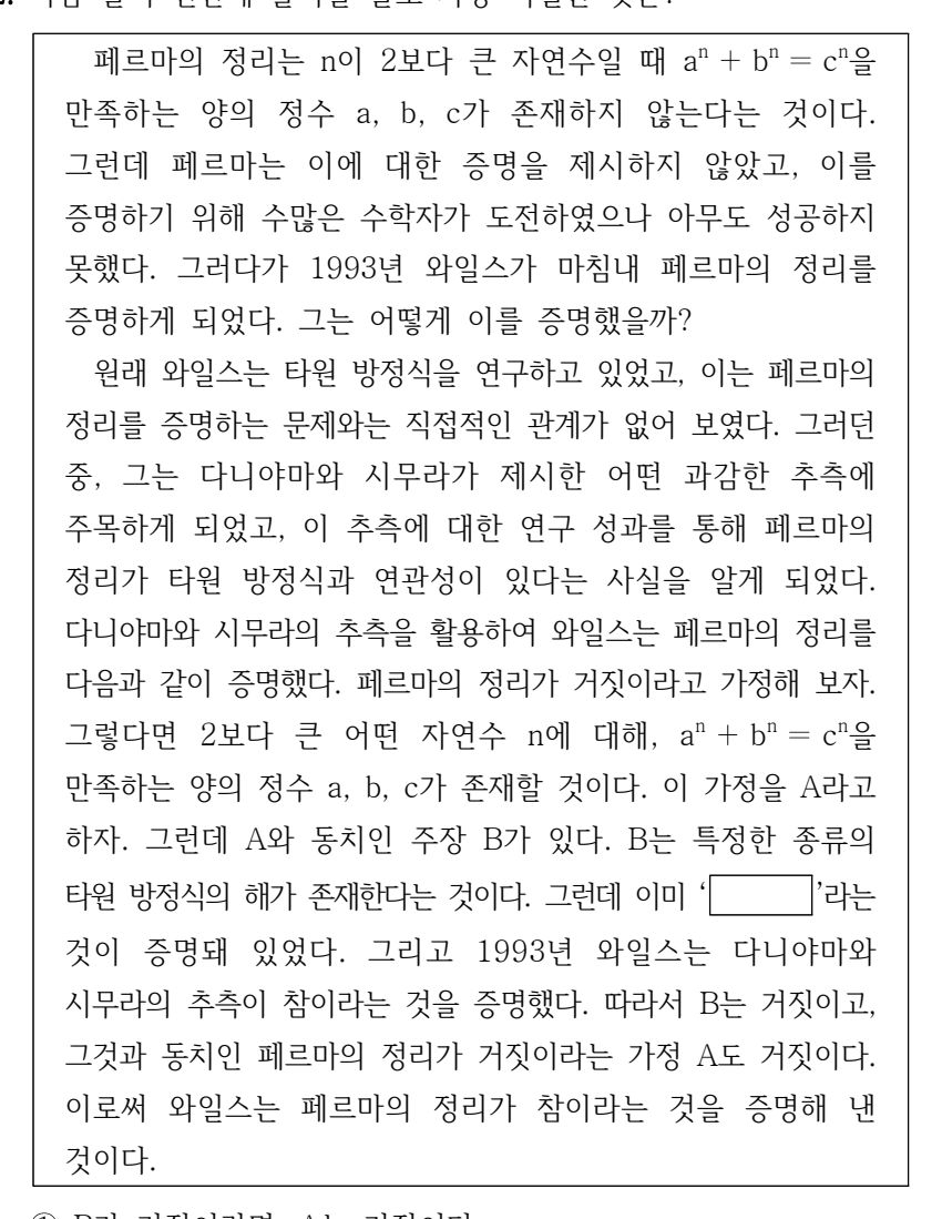 2025년 외교관후보자 선발시험 언어논리영역 12번 공식 문제지 도표 또는 그림
