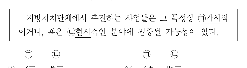 2008년 제1회 지방직공무원 시험 국어(지방9급) 19번 공식 문제지 도표 또는 그림