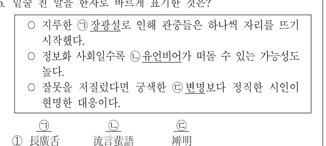 2017년 제1회 지방직공무원 시험 국어(지방9급) 6번 공식 문제지 도표 또는 그림
