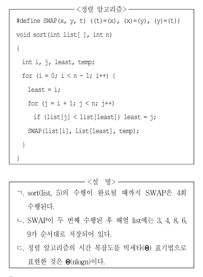 2018년 7급 공개경쟁채용시험 자료구조론 5번 공식 문제지 도표 또는 그림