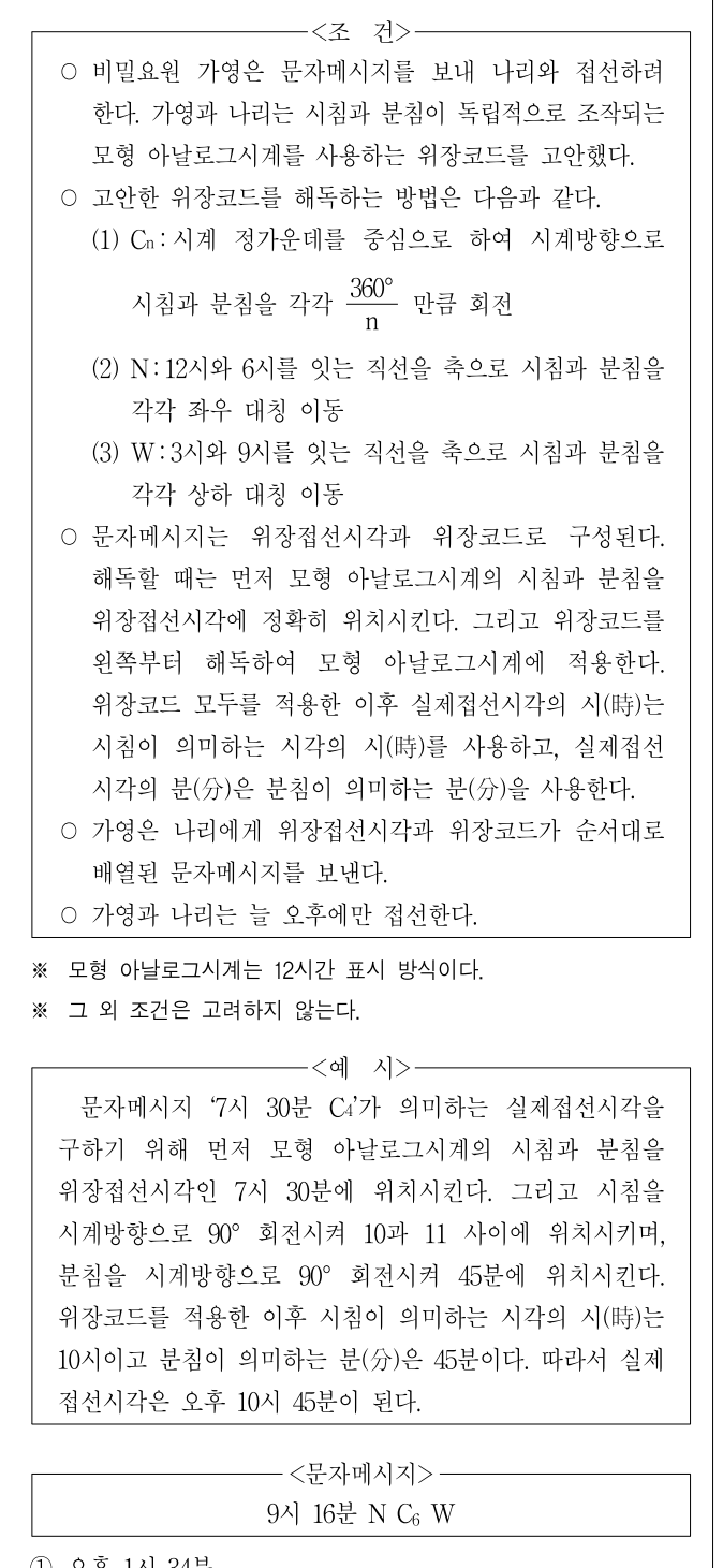 2015년 전국 지역인재 7급 선발시험 상황판단영역 17번 공식 문제지 도표 또는 그림